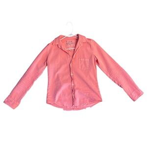 Frank & Eileen Coral Orange Button Down Shirt Women's Size S